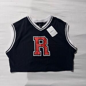 Forever 21 Black and White V-Neck Tee